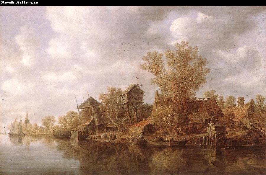 GOYEN, Jan van Village at the River sg